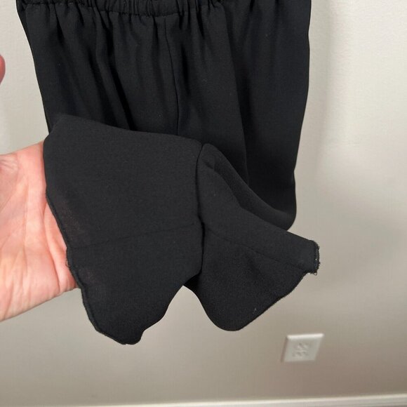 Aritzia Wilfred Melodie Romper Size Small Black Ruffle Sleeve V-neck Minimal - Picture 7 of 11